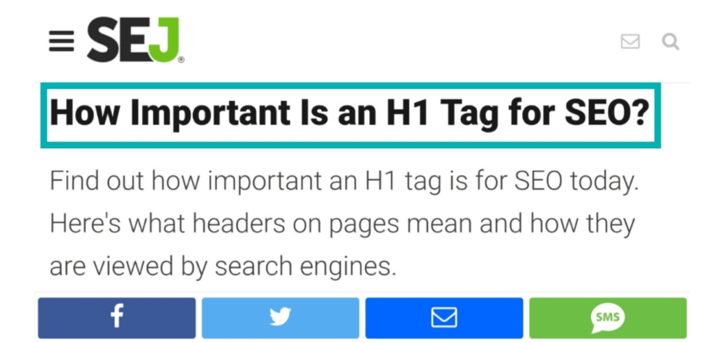 H1 Tag for SEO