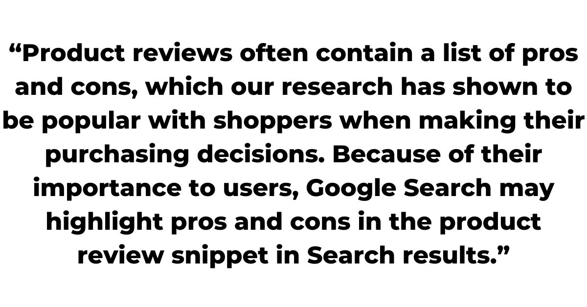 Google Product Review Pros & Cons