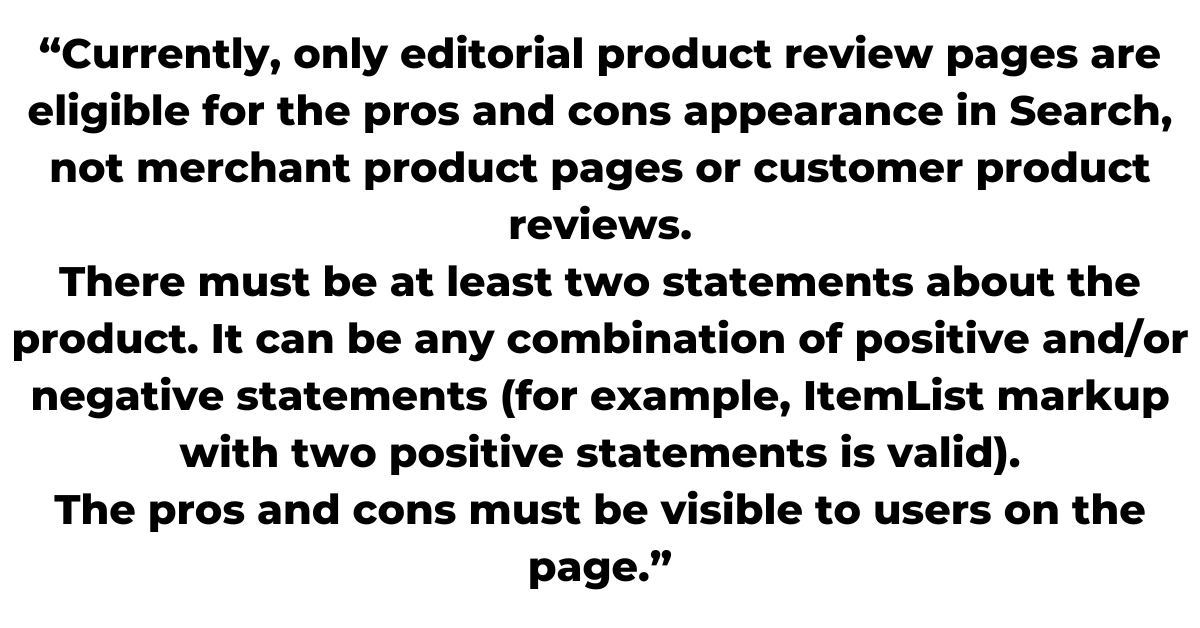 Product Review Structured Data Pros Cons