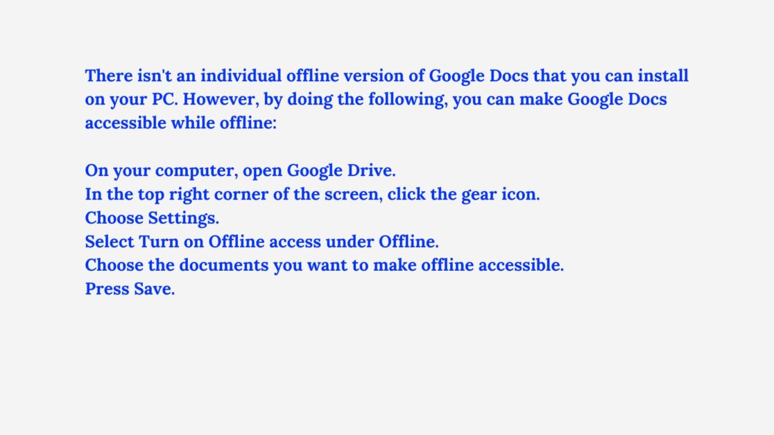 Can We Use Google Docs Offline