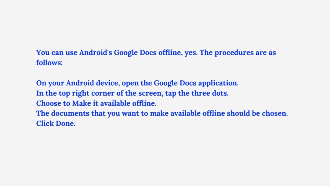 Can We Use Google Docs Offline