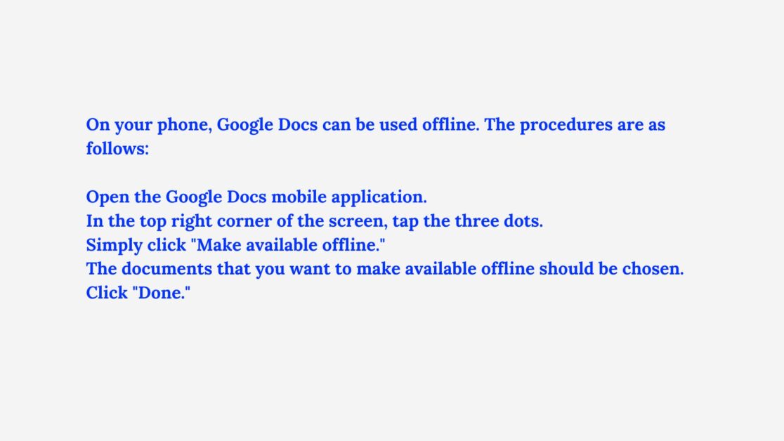 Can We Use Google Docs Offline